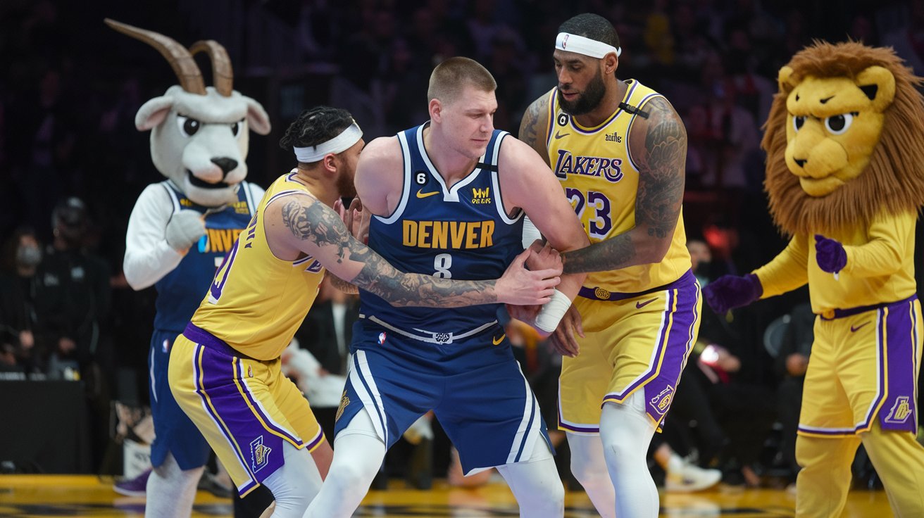 denver nuggets vs lakers match player stats